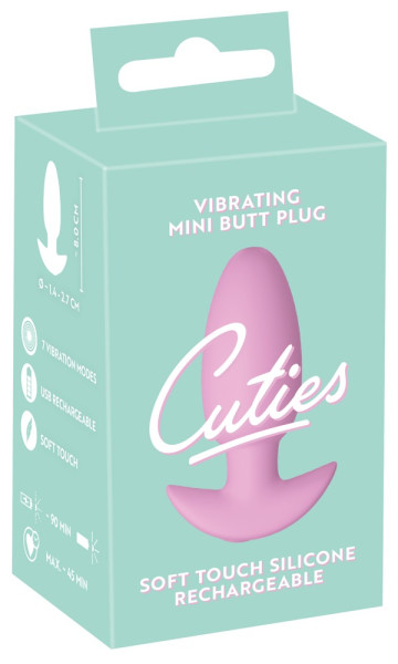 Cuties Vibrating Mini Butt Plug Rose