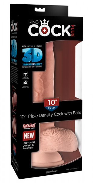 King Cock 10&quot; Triple Density Cock with Balls hell