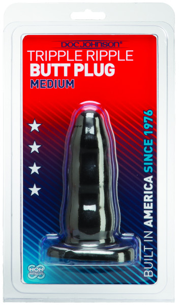 DOC JOHNSON Triple Butt Plug blk medium