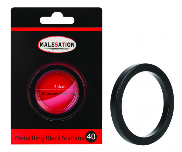 MALESATION Metal Ring Black Stamina 40