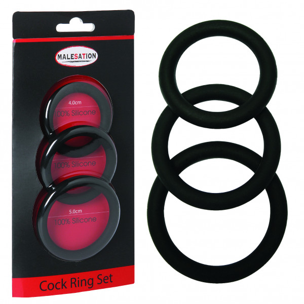 MALESATION Cock Ring Set (Ø 4,00 cm, 4,50 cm, 5,00 cm)