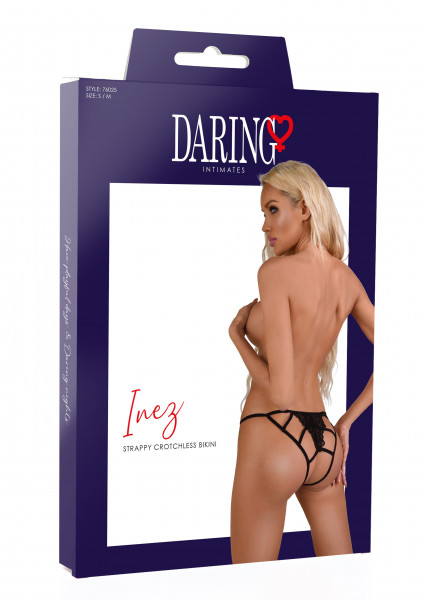 Daring Intimates Inez strappy crotchless bikini S/M