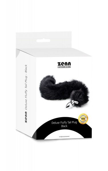 Zenn Deluxe Fluffy Tail Plug - Black