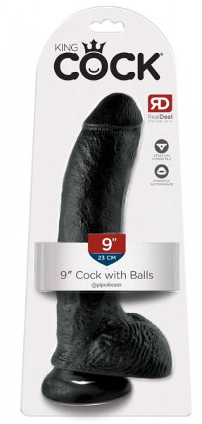 King Cock Cock 9&quot; with balls Dark