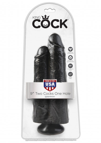 King Cock 9“ Two Cocks One Hole black