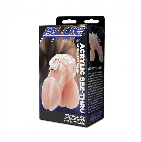 Blue Line C&amp;B GEAR Acrylic See-thru Chastity Cage