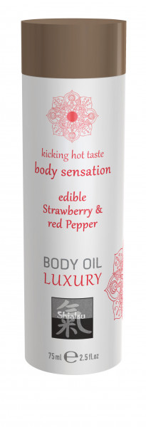 SHIATSU Edible body oil Strawberry &amp; Red Pepper 75ml