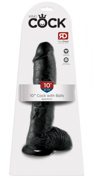 King Cock 10&quot; Cock with Balls Black