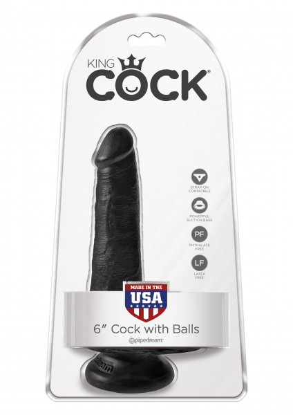 King Cock 6&quot; Cock with Balls black