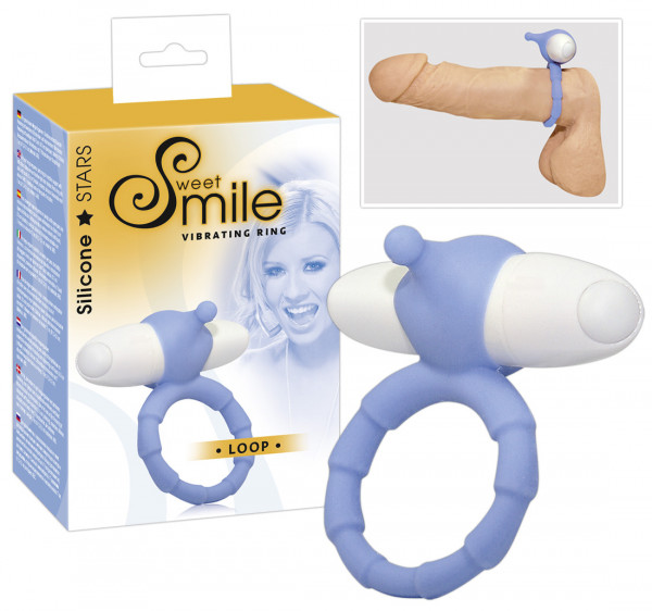 Sweet Smile Penisring mit Mini-Vibrator "Loop" Blau