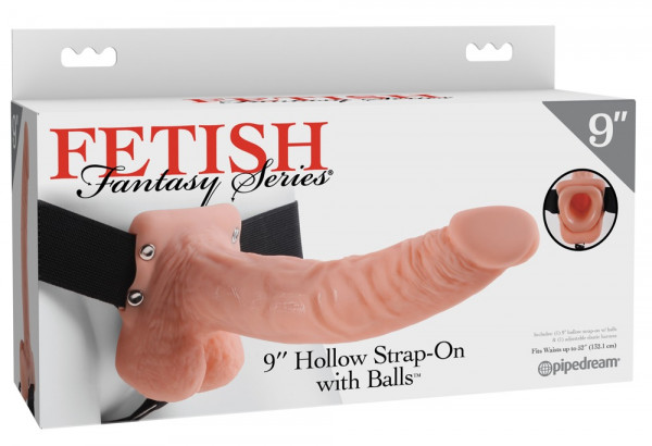 Fetish Fantasy 9“ Hollow Strap-on with Balls hell